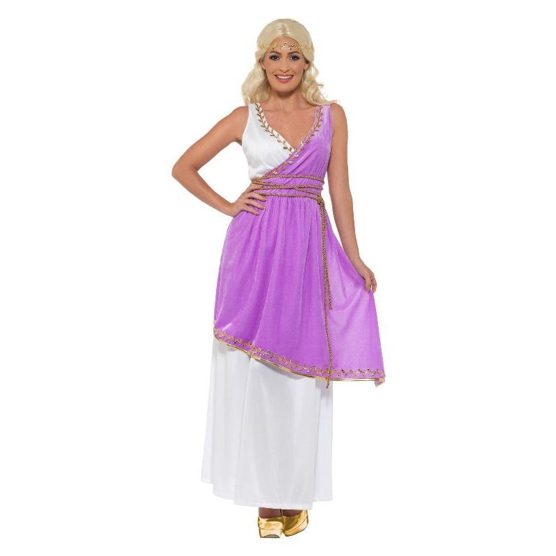 Grecian Goddess Costume Adult White Purple Womens