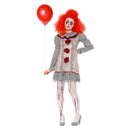 Vintage Clown Lady Costume Adult Grey Red