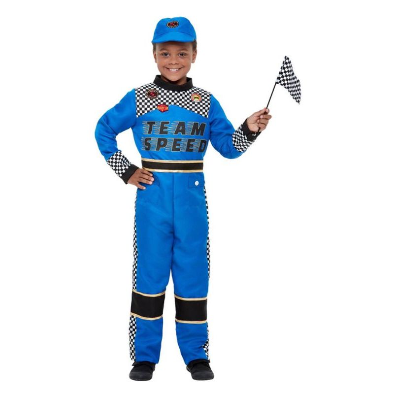 Racing Car Driver Costume Child Blue Boys