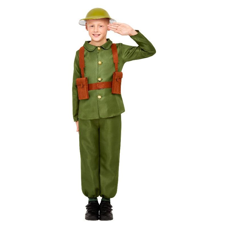 Ww1 Soldier Costume Child Green Unisex