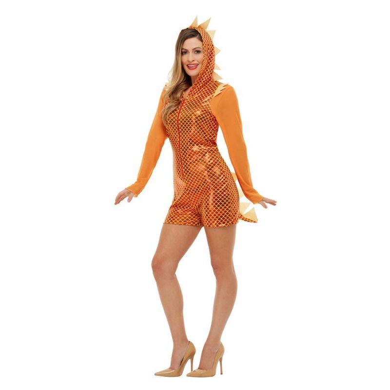 Orange Dragon Costume Adult Hooded Jumpsuit