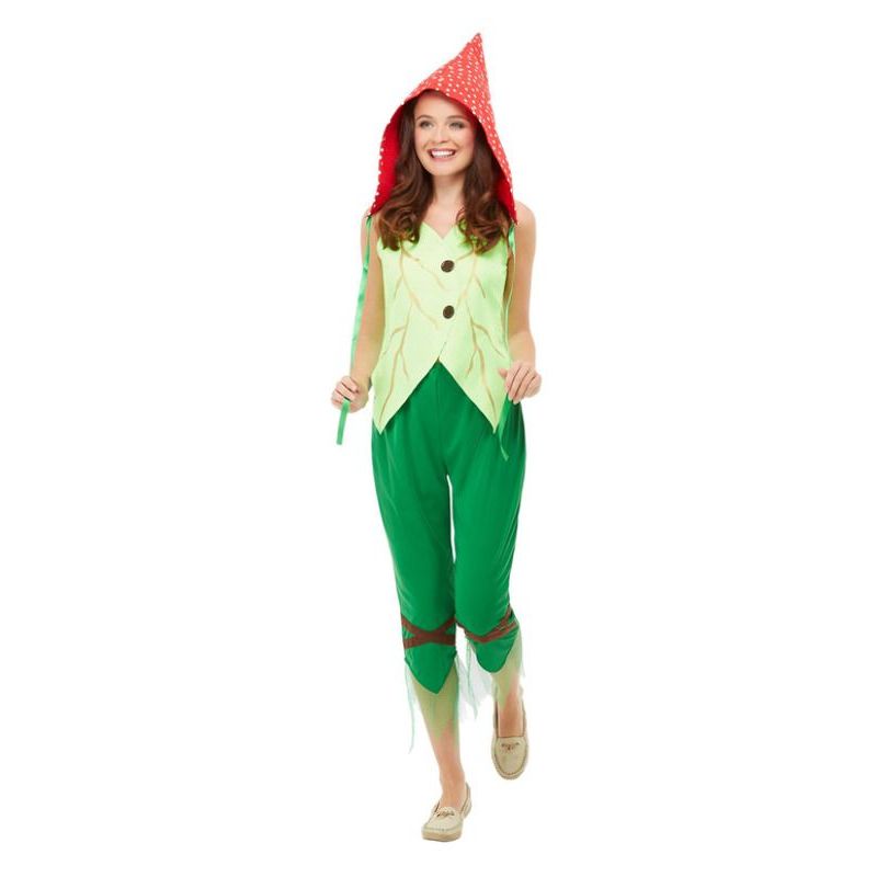 Toadstool Pixie Costume Adult Green Red Womens