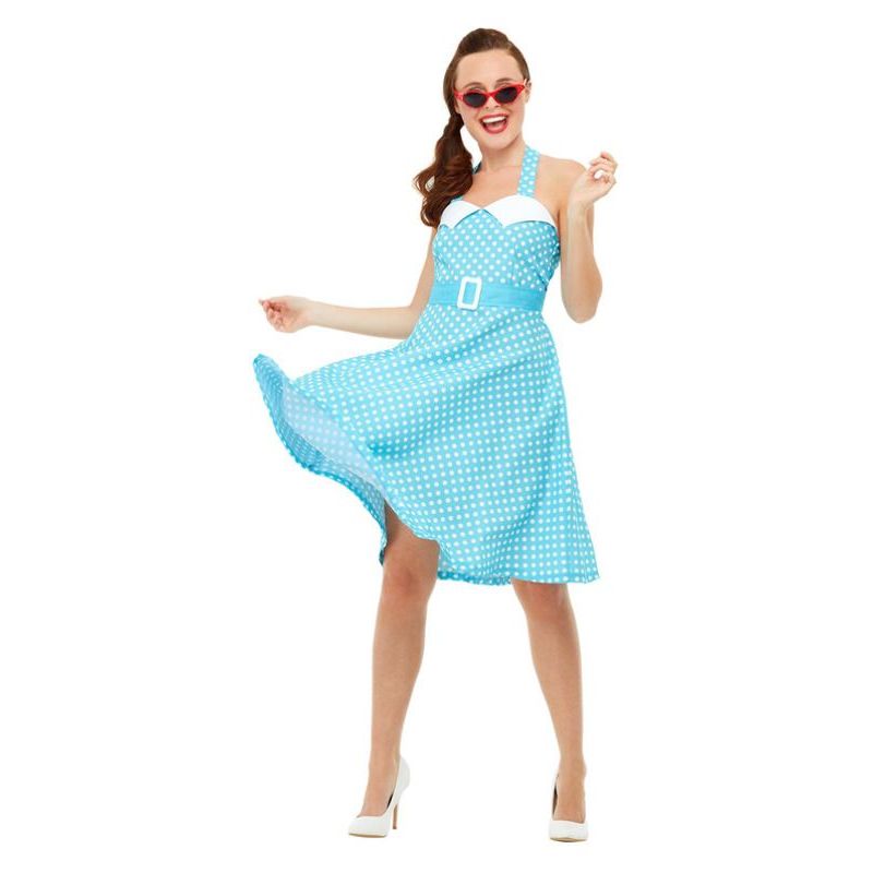 50s Pin Up Costume Adult Blue Womens -1