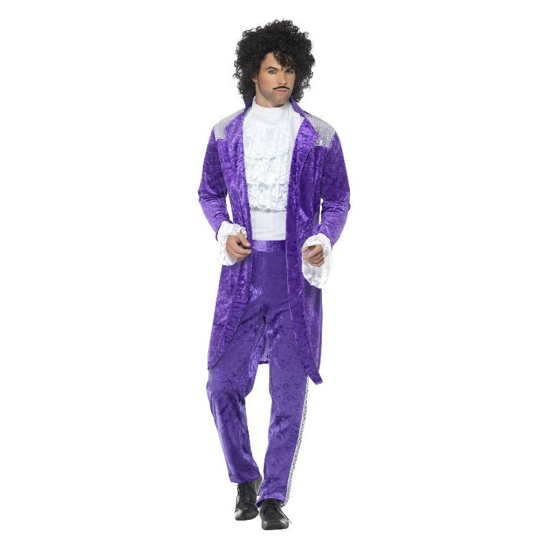 80s Purple Musician Costume Adult Purple Mens -1
