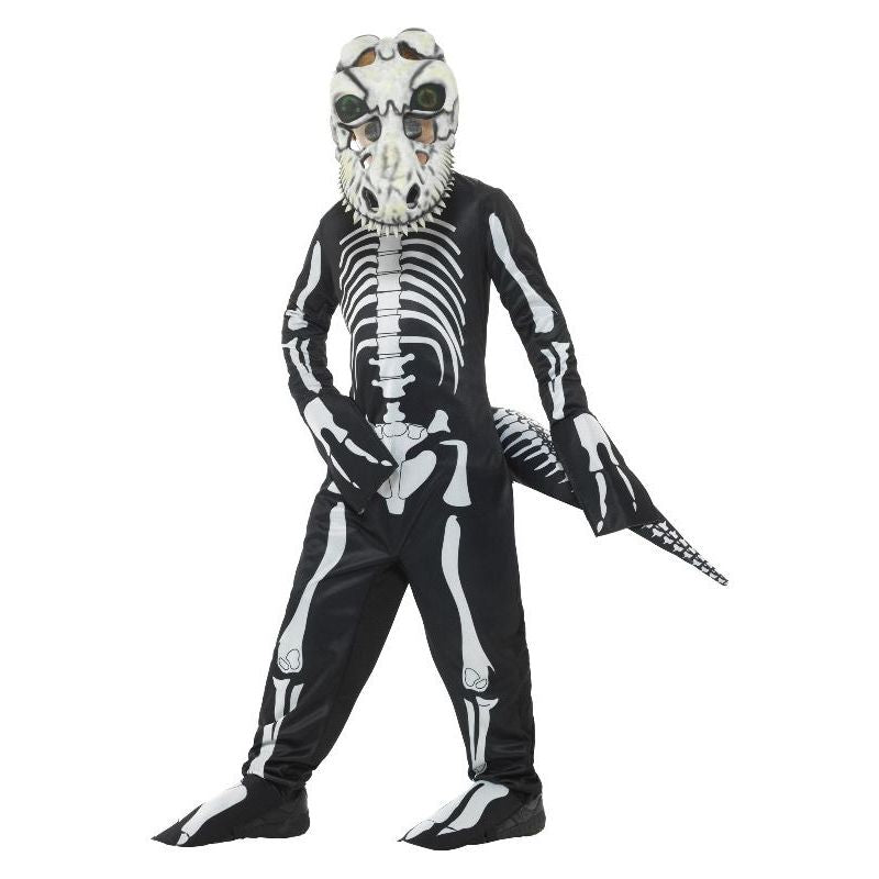 Deluxe T Rex Skeleton Costume Kids Black Bodysuit