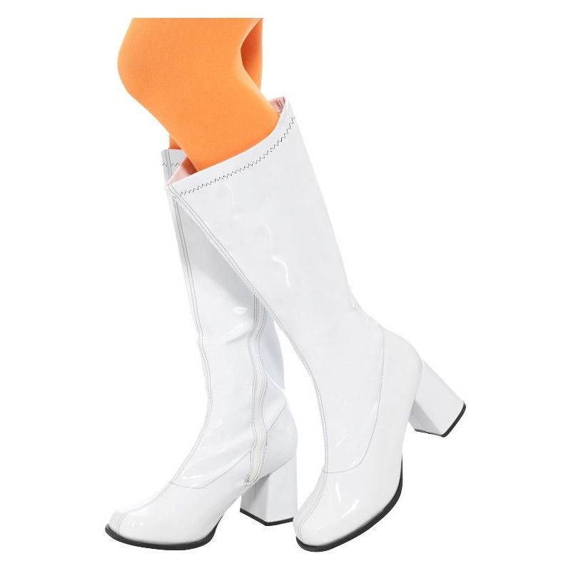 60s Ladies Gogo Boots Uk Size 4 Us 7 Adult White Womens -1