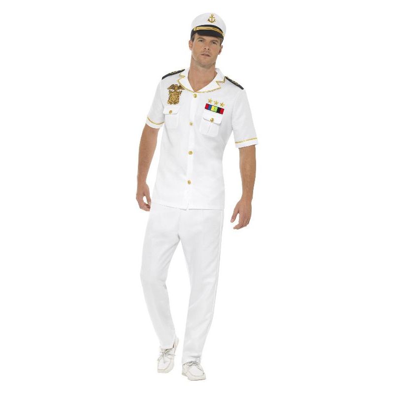 Captain Costume Adult White Mens -1