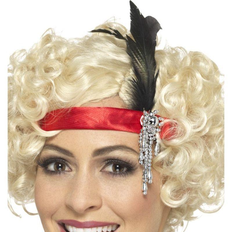 Red Satin Charleston Headband - One Size