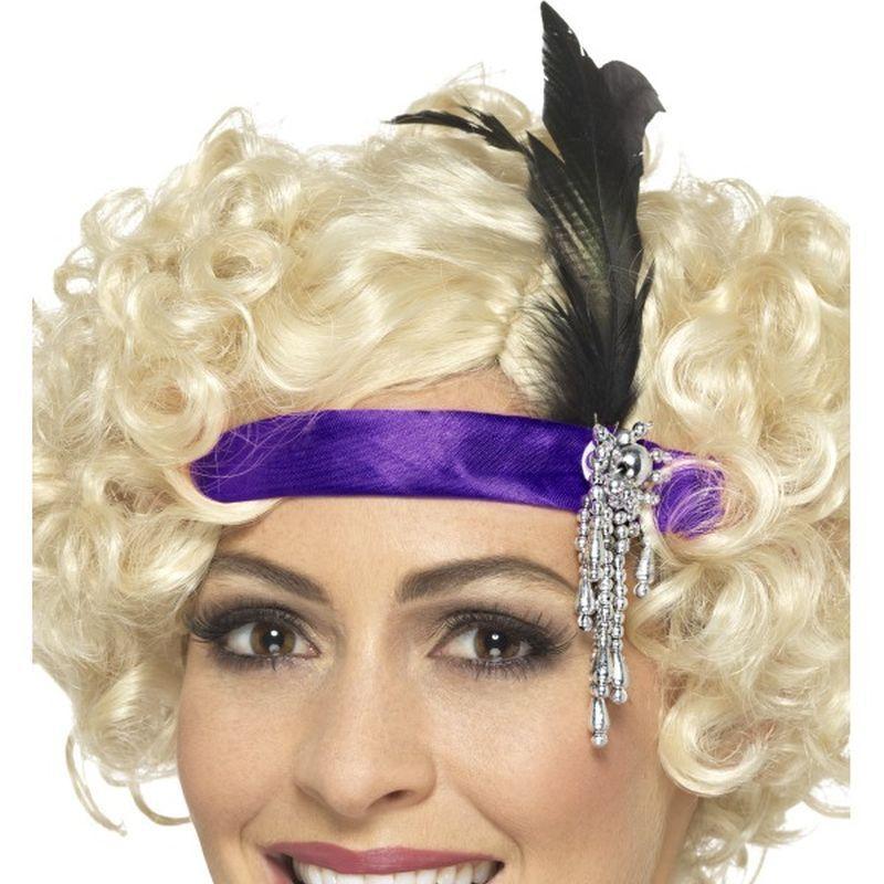 Purple Satin Charleston Headband - One Size