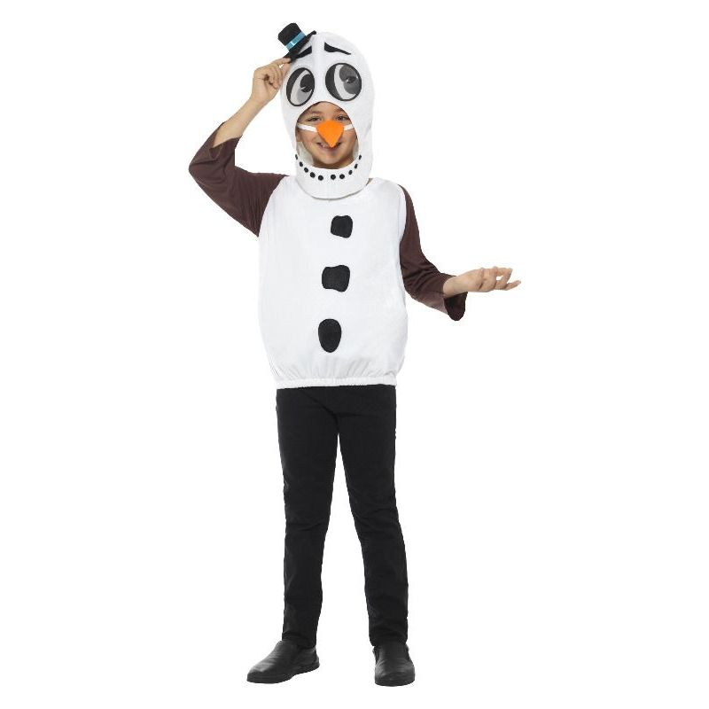 Snowman Costume With Tabard Carrot Nose Kids White Unisex