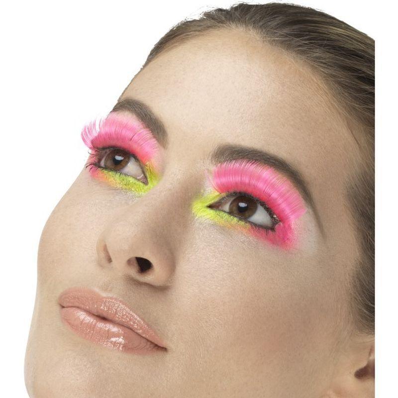 80s Polka Dot Eyelashes Adult Neonorange