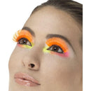 80s Party Eyelashes Adult Neonorange Womens -1