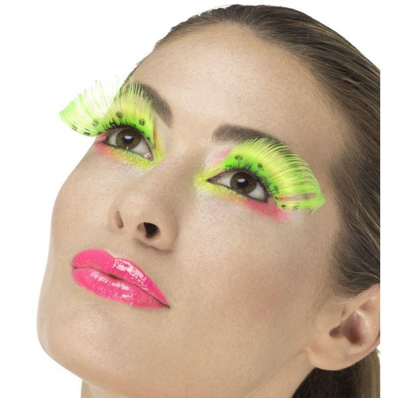 80s Polka Dot Eyelashes Adult Neongreen Womens -1