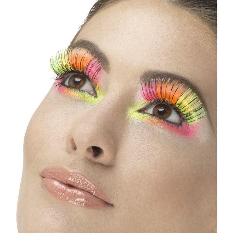 80s Party Eyelashes Adult Neon Womens -1