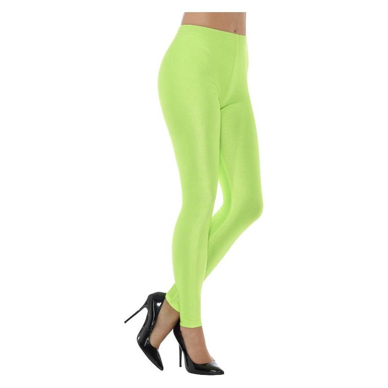 80s Disco Spandex Leggings Adult Neon Green Womens -1