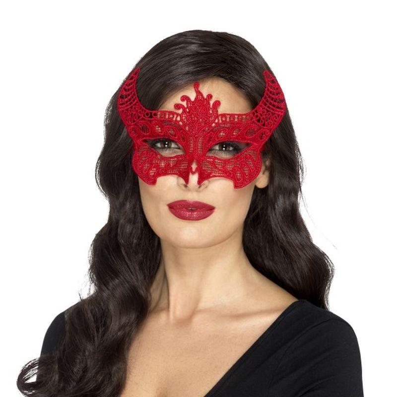 Lace Filigree Devil Mask - One Size