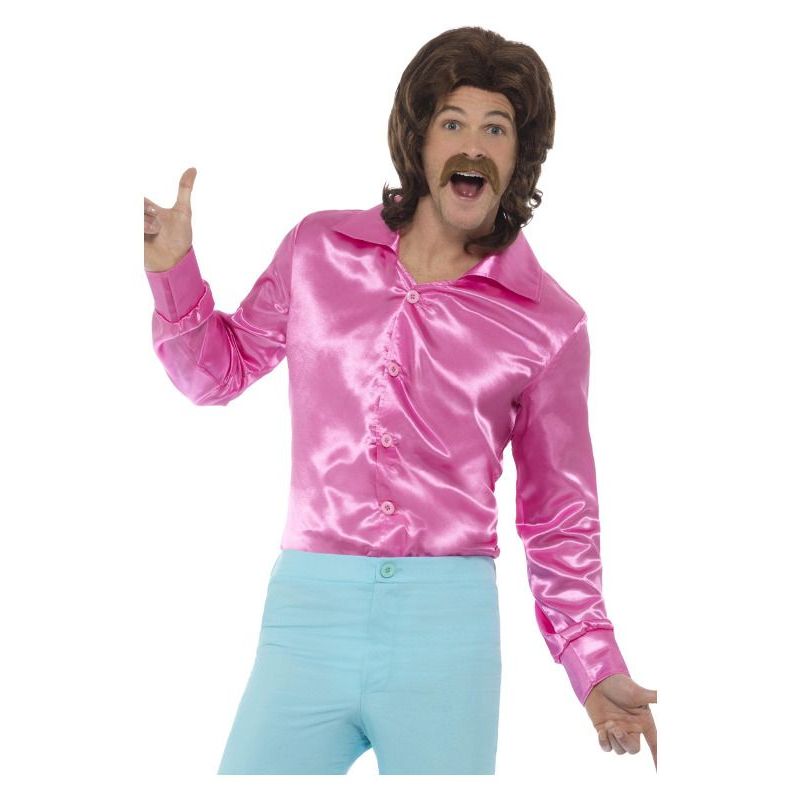 60s Shirt Adult Pink Mens -1