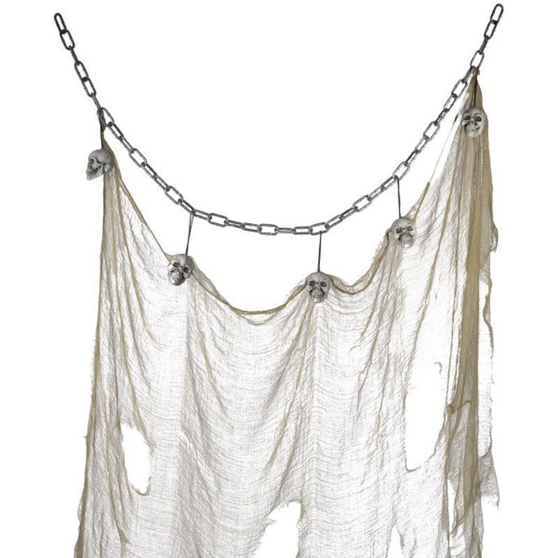 Hanging Skull & Muslin Chain Decoaration - One Size