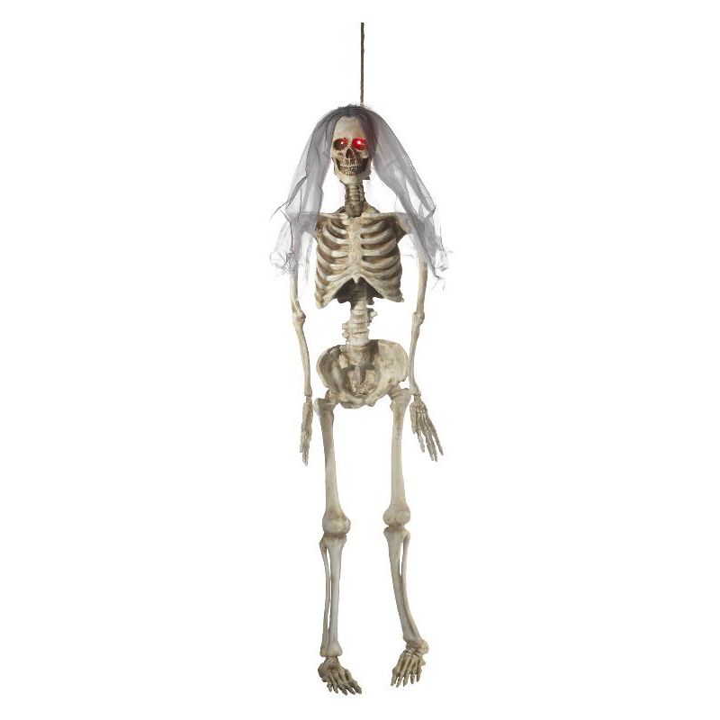 Light Up Latex Hanging Bride Skeleton Decoration Adult Natural Pink