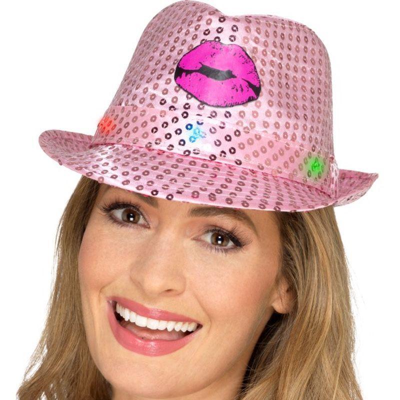 Light Up Sequin Hen Party Trilby Hat - One Size