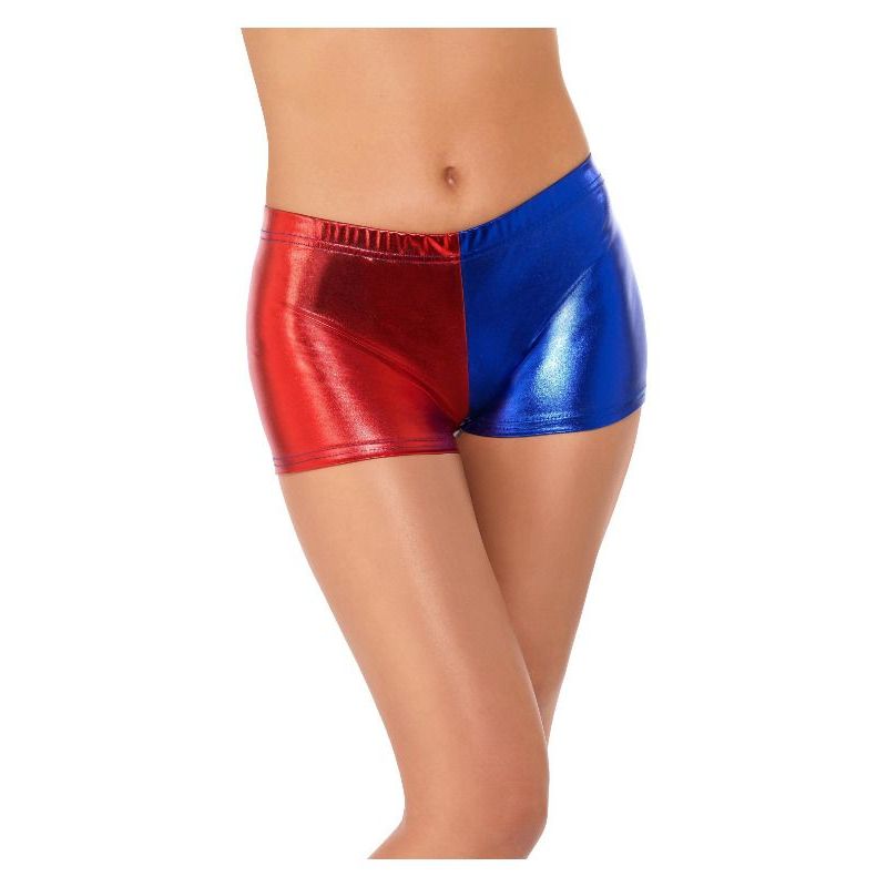 Fever Miss Jester Whiplash Shorts Adult Red Blue Womens