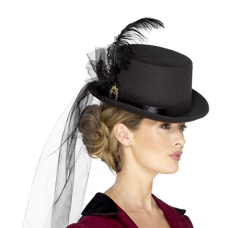 Deluxe Ladies Victorian Top Hat - One Size