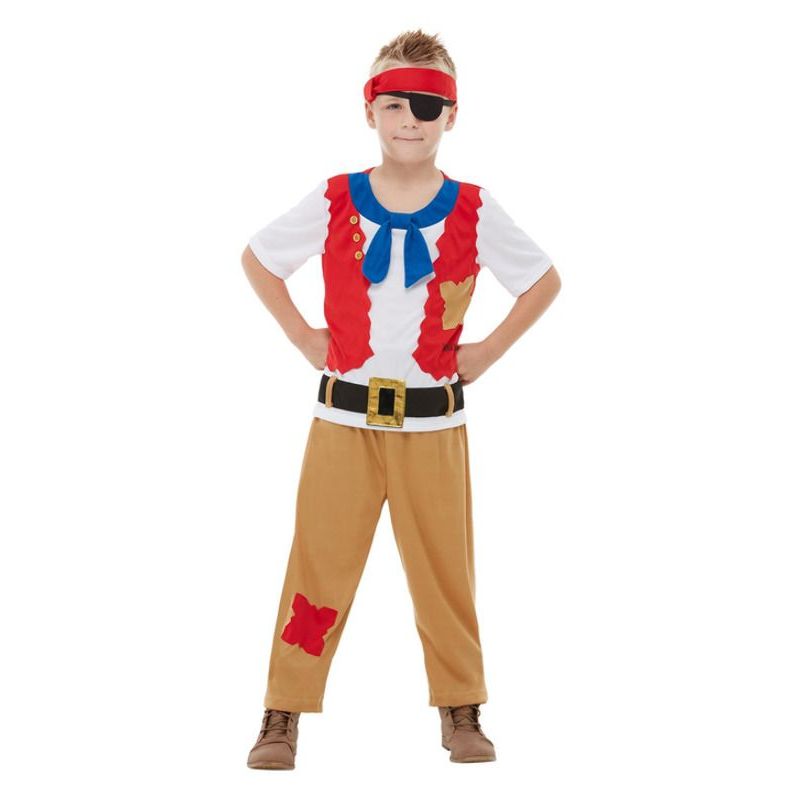 Horrible Histories Pirate Crew Costume Child Red Unisex