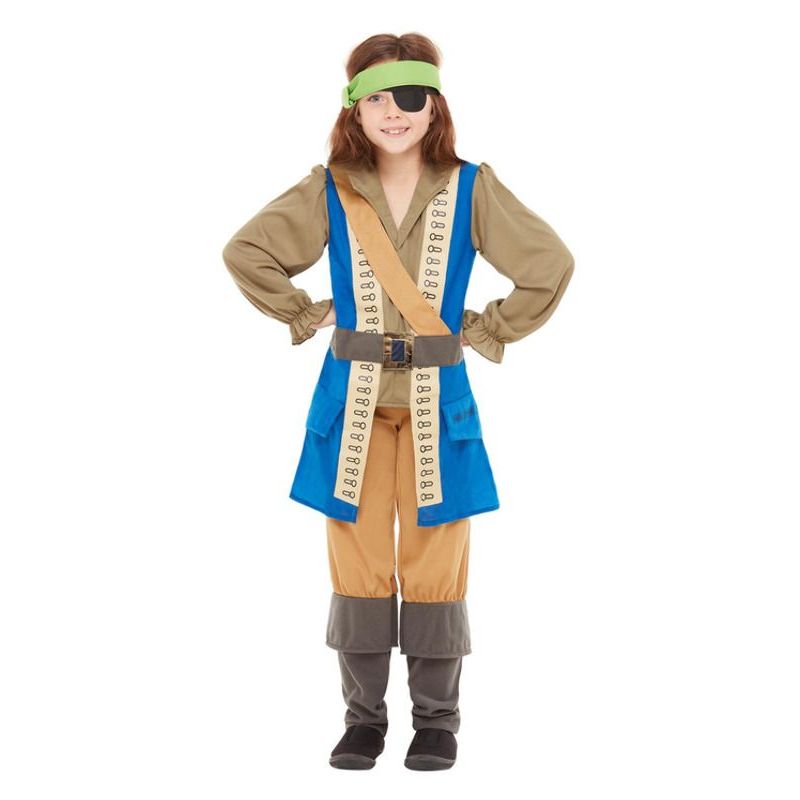 Horrible Histories Pirate Captain Costume Child Blue
