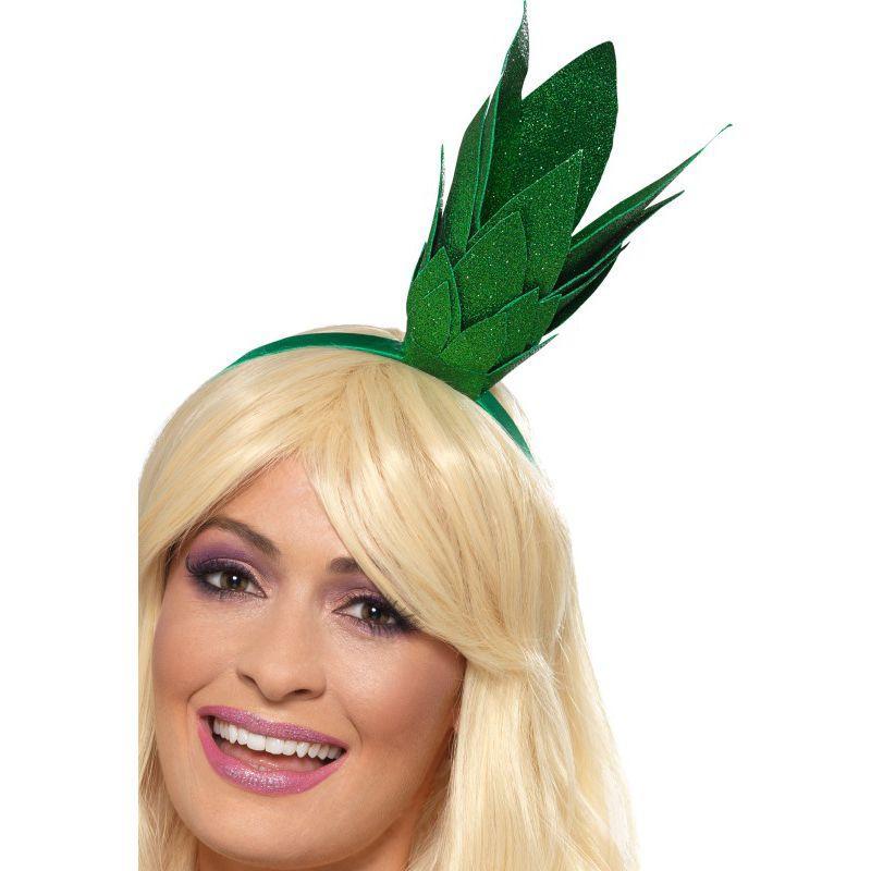 Pineapple Stalk Glitter Headband Adult Green Unisex