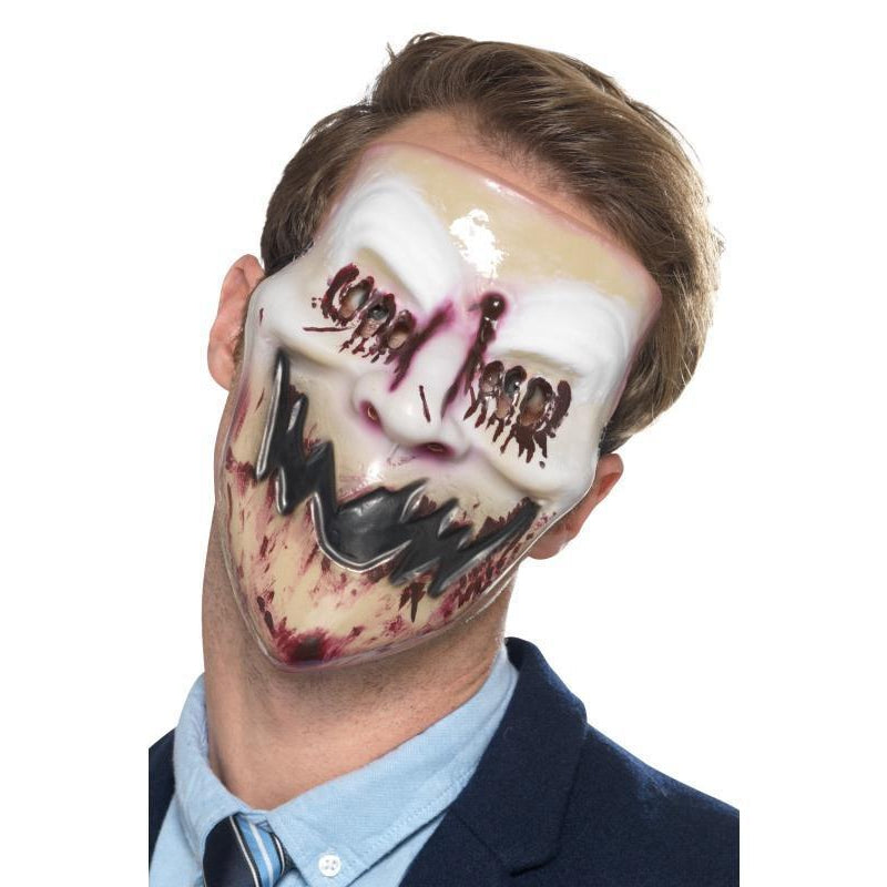 Blood Smile Mask Adult White Red Mens -1