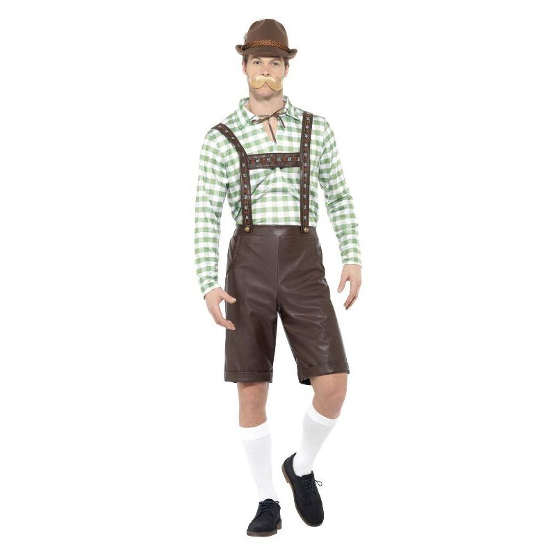 Bavarian Man Costume Adult Green Brown Mens -1
