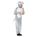 Dog Costume Kids Grey Hooded Jumpsuit