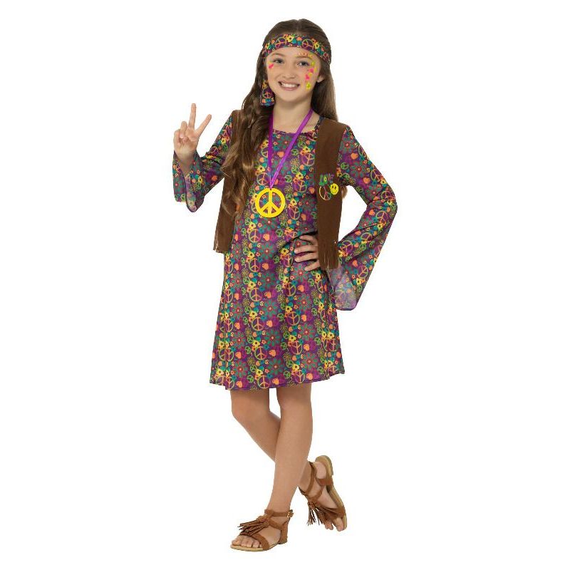 Hippie Girl Costume With Dress Child Multi Girls