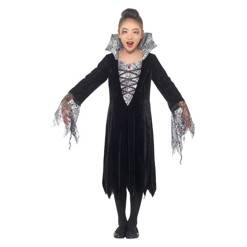 Spider Vampire Costume Child Black Silver