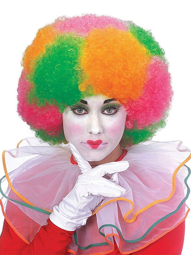 Clown Multi Colour Neon Wig - Adult