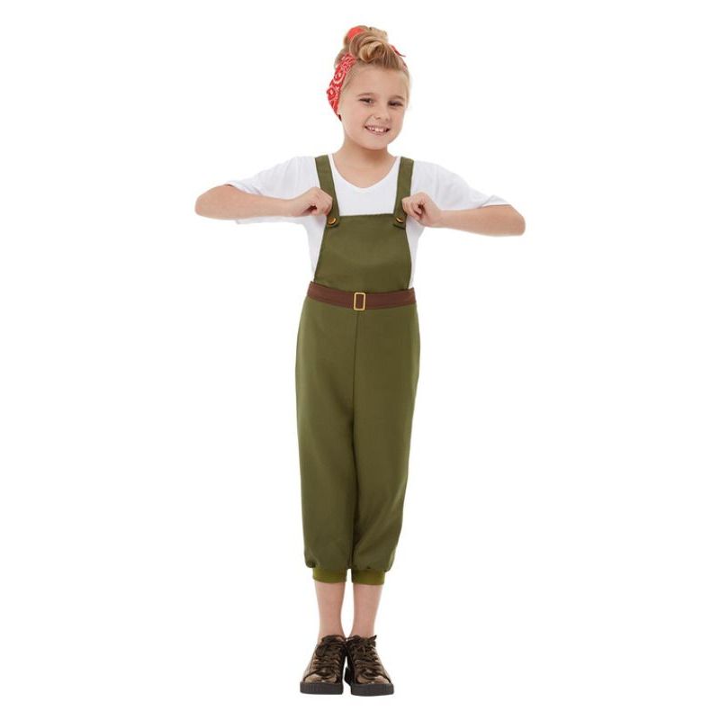 WW2 Little Land Girl Costume Child Green