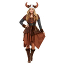 Viking Barbarian Queen Costume Adult Brown Dress