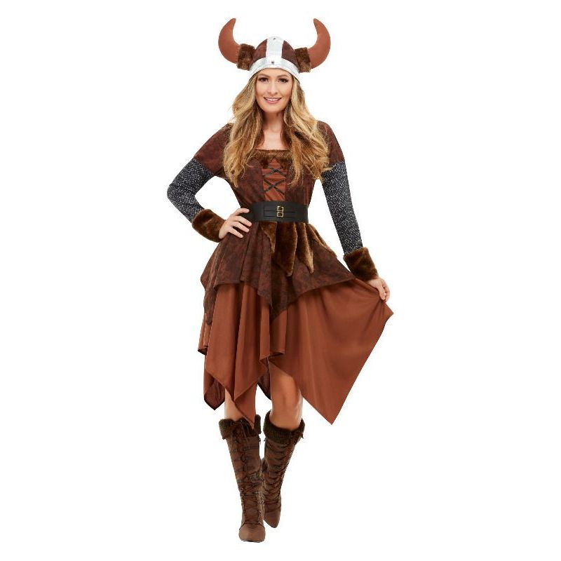 Viking Barbarian Queen Costume Adult Brown Womens