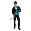Day Of The Dead Costume Adult Black with Blue