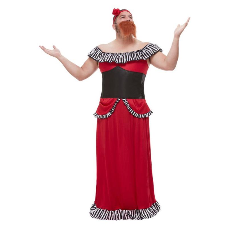 Bearded Lady Costume Adult Red Mens -1