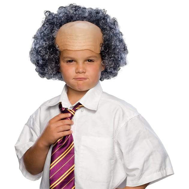 Bald Wig With Grey Curly Sides Child Unisex