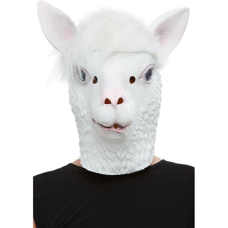 Llama Latex Mask Adult White Mens