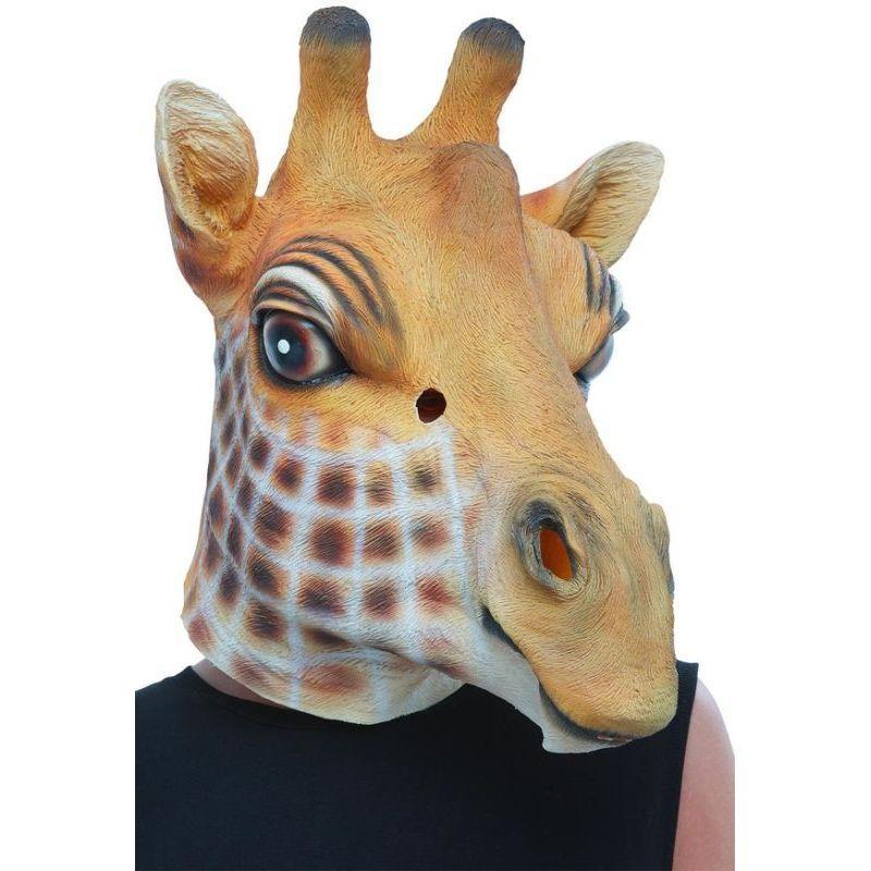 Giraffe Latex Mask Adult Brown Mens