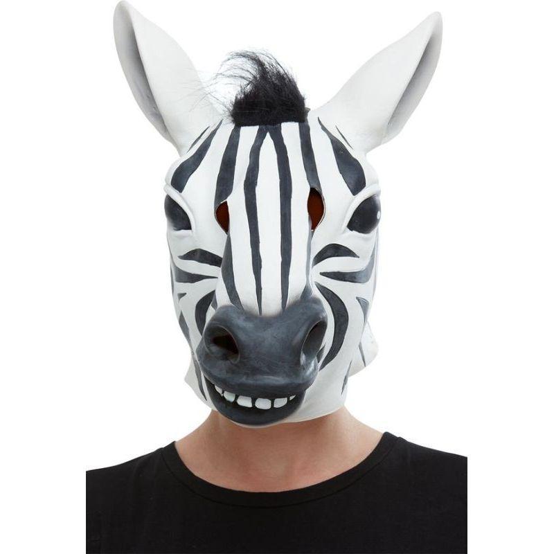 Zebra Latex Mask Adult White Mens