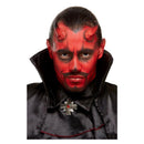 Devil Make-Up Kit Aqua Red Black Facepaints Horns Sponge Applicator