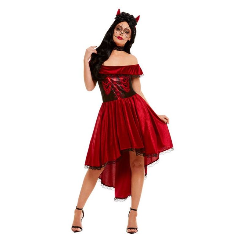 Day Of The Dead Devil Costume Adult Red Womens