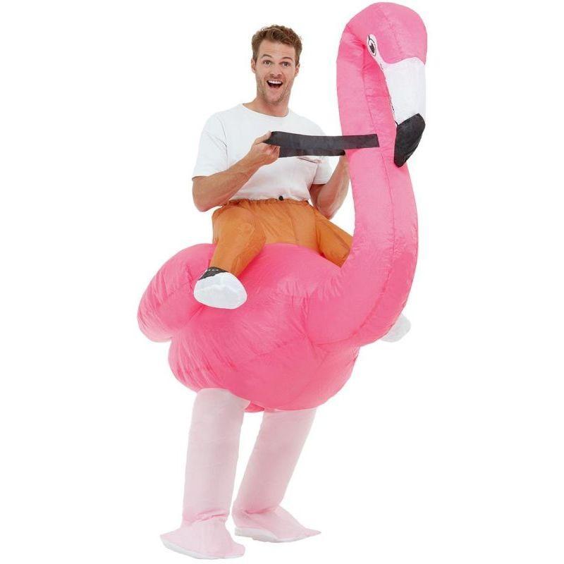 Inflatable Ride Em Flamingo Costume Adult Pink Unisex