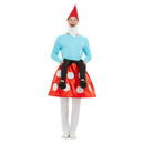 Gnome Toadstool Costume Adult Blue Red