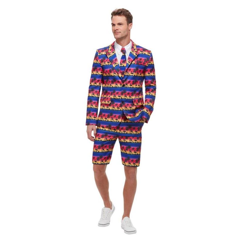 Sunset Flamingo Suit Adult Blue Mens