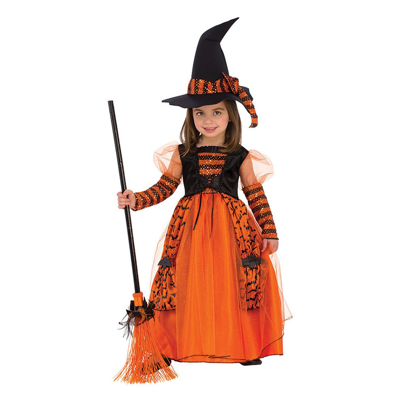 Sparkle Witch Costume Girls Orange